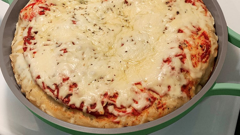 Frying Pan Pizza made in side of the Cool Willow Pan by Perco