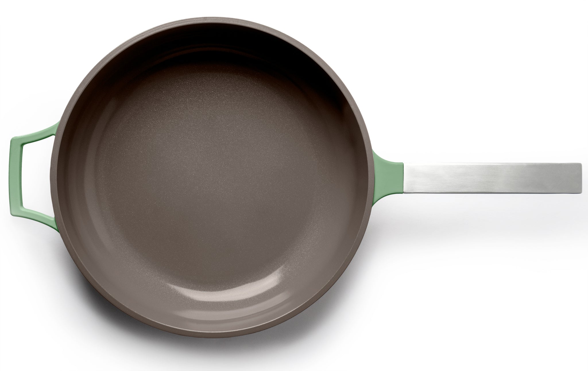 The Pan in Cool Willow/Green showing the interior of the pan with its nonstick coating